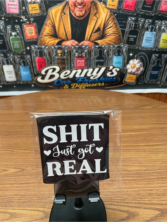 Other - Novelty Can Cooler "Shit Just Got Real" - Black & White
